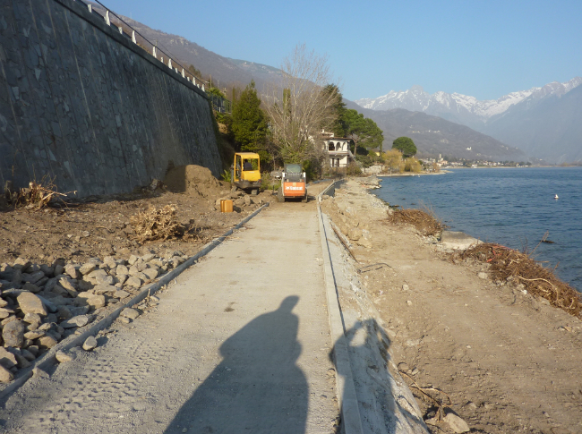 Fietspad Domaso - Gera Lario in aanleg